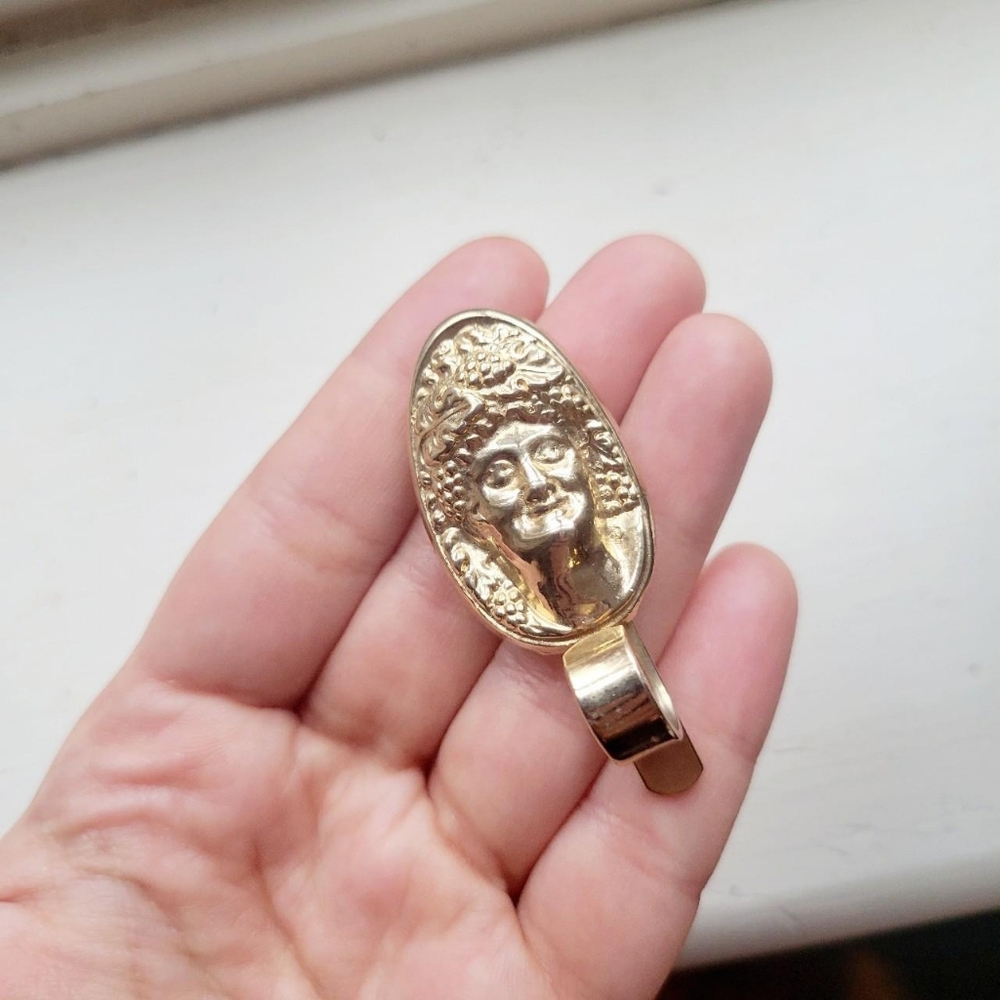 Vintage Art Nouveau Style Gold Bolo Scarf Tie Bar Clip